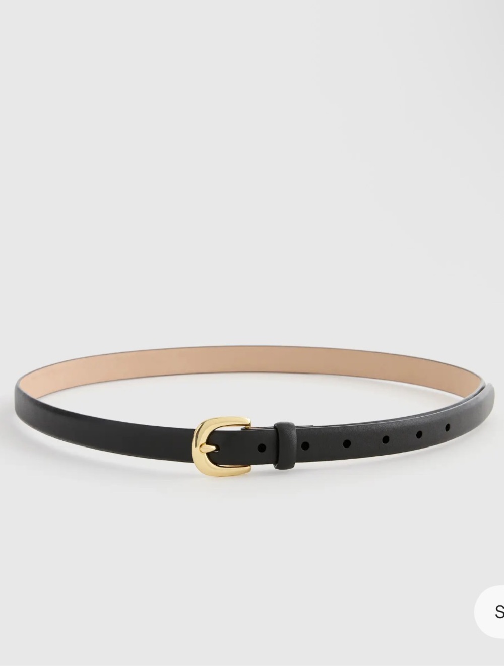 Classic Black Leather Belt with Gold Buckle - Women's Accessory NWT